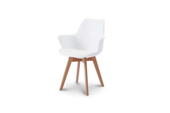 Atherton White MDF 1.4M Modern Scandinavian Dining Table with 4 Arturo Modern Scandinavian Dining Chairs Set