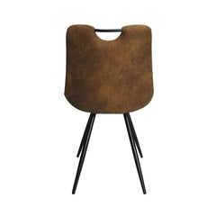 Faux Leather Suede Brown Cielo Dining Chair - Set of 2