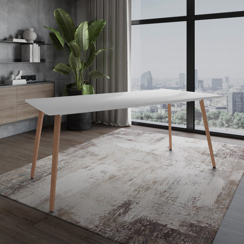 Atherton White MDF 1.8M Modern Scandinavian Dining Table