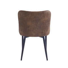 Faux Leather Suede Brown Dario Dining Chair - Set of 4