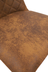 Faux Leather Suede Brown Orlando Dining Chair - Set of 4