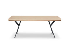 Real Wood Veneer Berkeley 2M Dining Table with Metal Legs