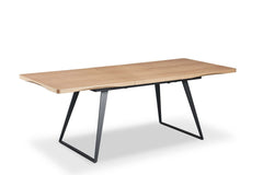 Real Wood Veneer Carmel 1.6M/2.15M Extendable Dining Table with Metal Legs