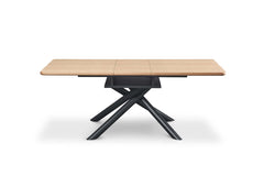 Real Wood Veneer Galena 1.6M/2M Extendable Dining Table with Metal Legs