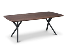 Real Wood Veneer Berkeley 2M Dining Table with Metal Legs