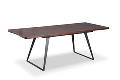 Real Wood Veneer Carmel 1.6M/2.15M Extendable Dining Table with Metal Legs