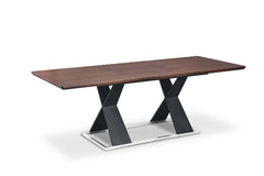 Real Wood Veneer Francisville 1.6M/2.2M Extendable Dining Table with Metal Legs