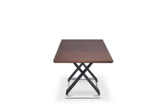 Real Wood Veneer Francisville 1.6/2.2M Extendable Dining Table with Dark Brown Faux Leather Rockport Dining Chairs Set