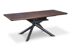 Real Wood Veneer Galena 1.6M/2M Extendable Dining Table with Metal Legs