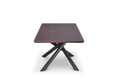 Real Wood Veneer Galena 1.6M/2M Extendable Dining Table with Metal Legs