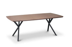 Real Wood Veneer Berkeley 2M Dining Table with Metal Legs