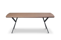 Real Wood Veneer Berkeley 2M Dining Table with Metal Legs