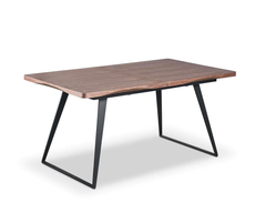 Real Wood Veneer Carmel 1.6M/2.15M Extendable Dining Table with Metal Legs