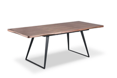 Real Wood Veneer Carmel 1.6M/2.15M Extendable Dining Table with Metal Legs