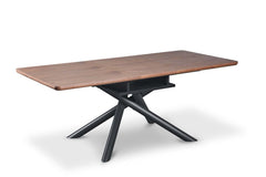 Real Wood Veneer Galena 1.6M/2M Extendable Dining Table with Metal Legs