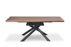 Real Wood Veneer Galena 1.6M/2M Extendable Dining Table with Metal Legs