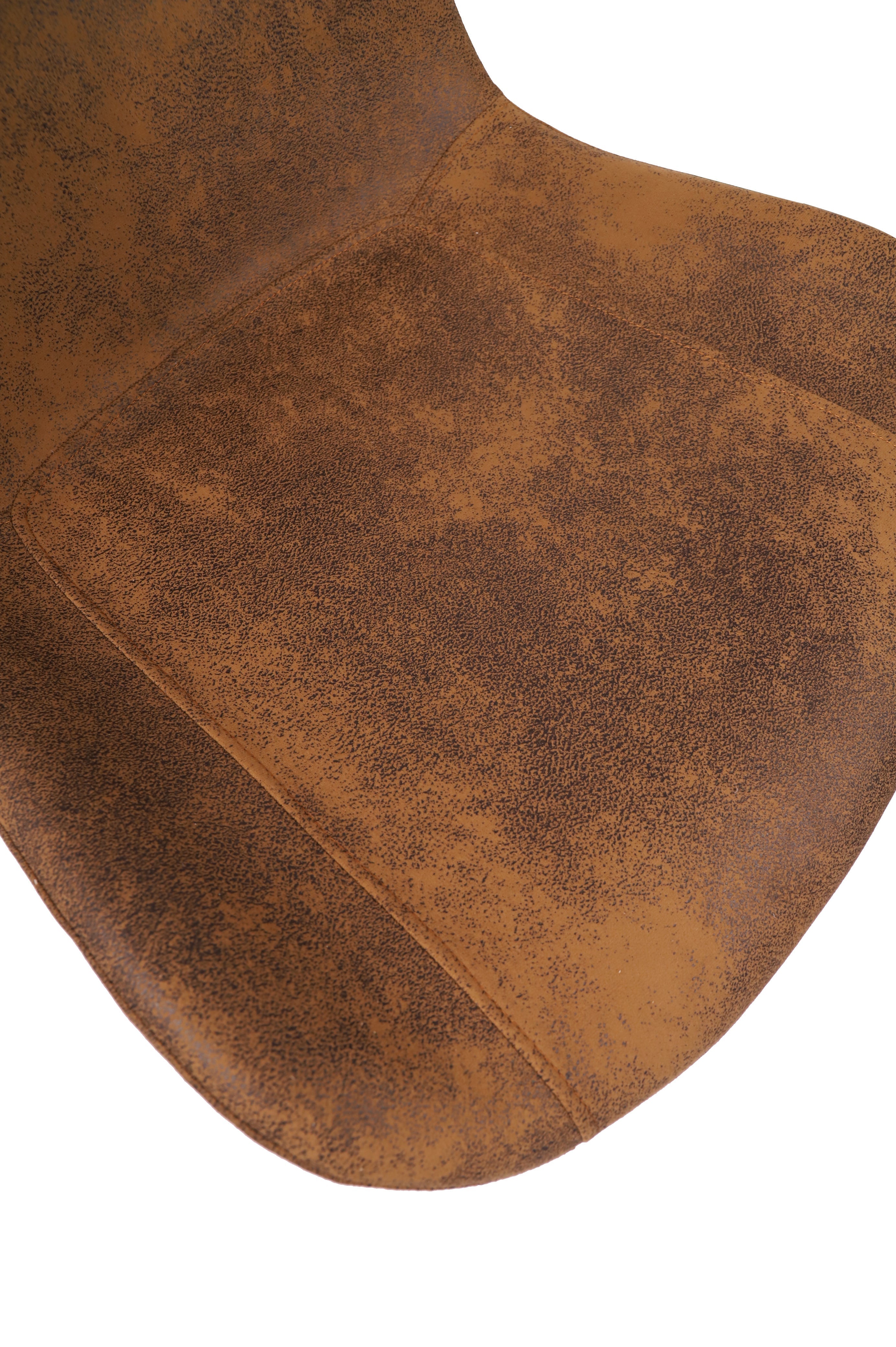 Faux Leather Suede Brown Elmo Dining Chair - Set of 2