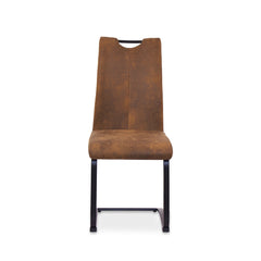 Faux Leather Suede Brown Emilio Dining Chair - Set of 4