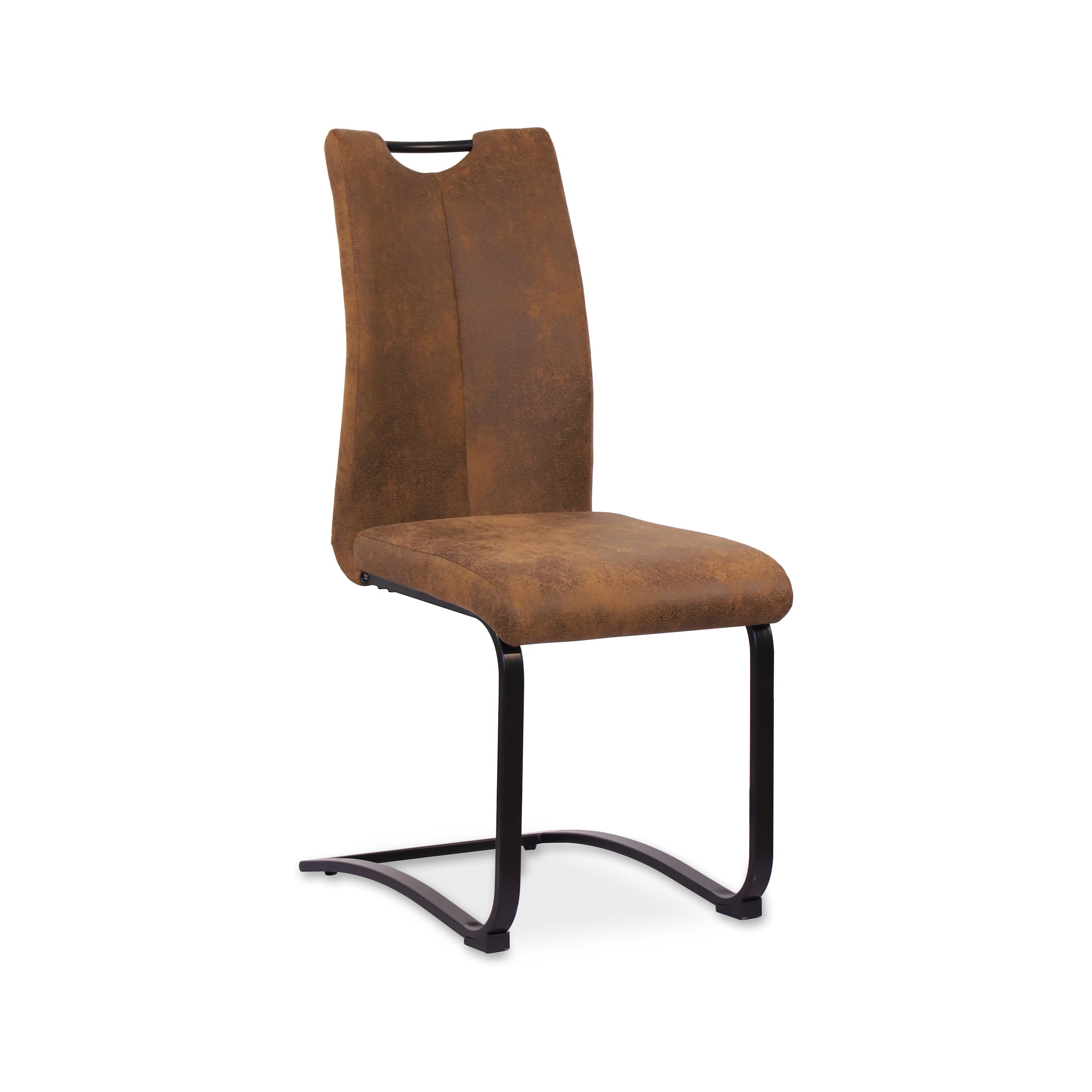 Faux Leather Suede Brown Emilio Dining Chair - Set of 4