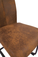 Faux Leather Suede Brown Emilio Dining Chair - Set of 4